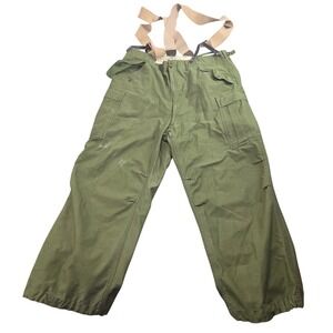 Vintage US Military M-1951 Field Shell Trousers L Green Cargo Pants Suspenders